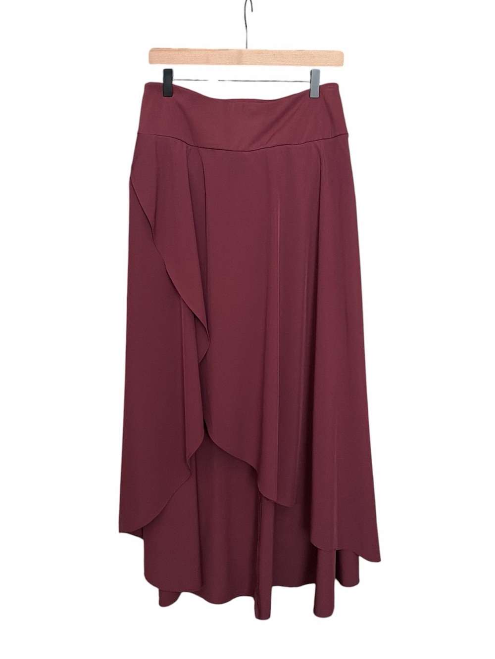Halara Breezeful 2 in 1 ruffle maxi skirt 3X burgundy maroon quick dry flowy